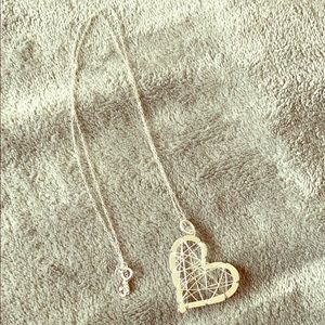 silver heart necklace & chain